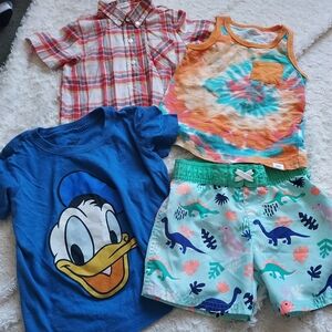 Colorful Toddler Boy Spring Summer Set 4 Pieces 3T-4T